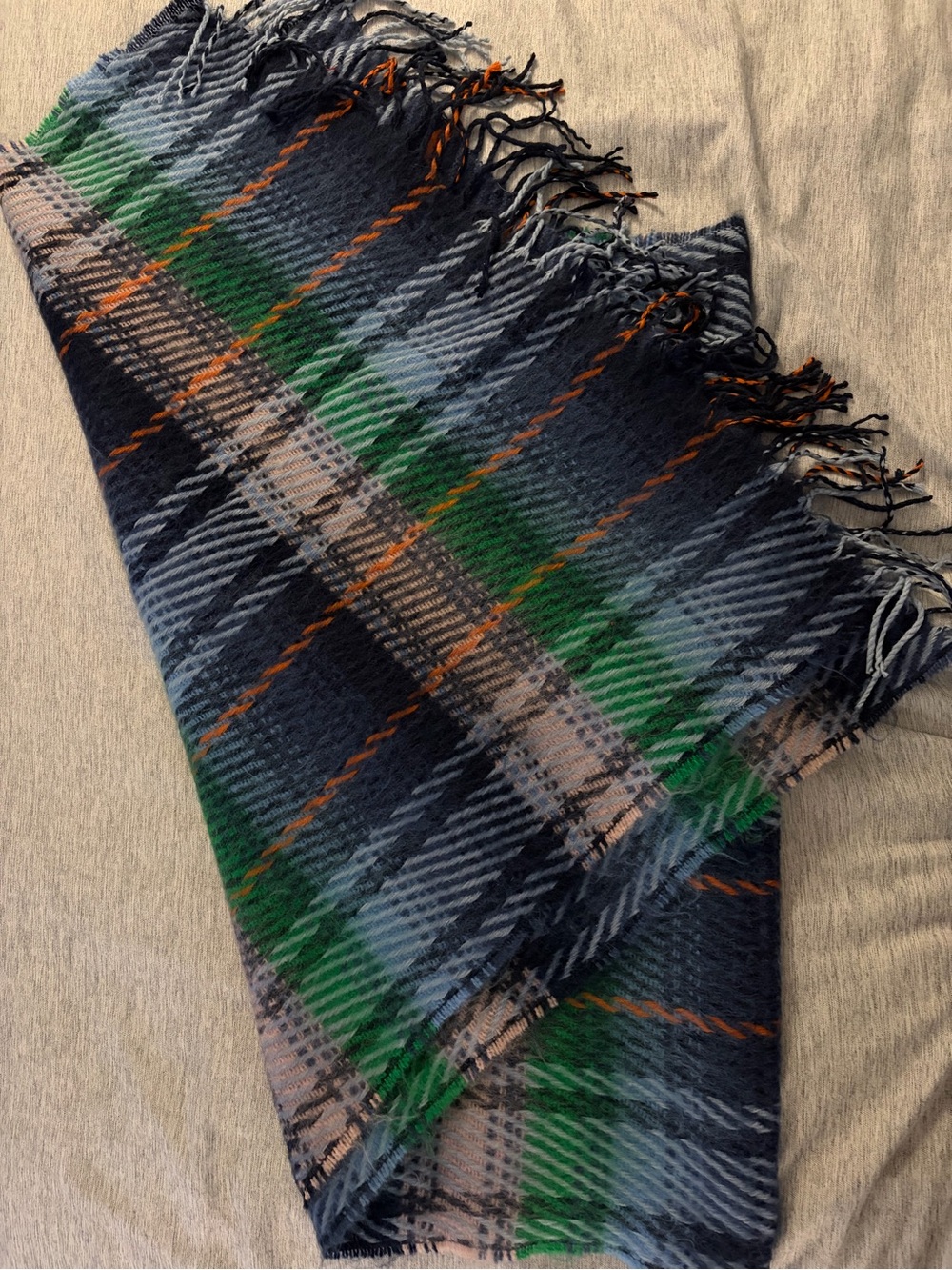 Fluffy Plaid Patterned Aerie Scarf